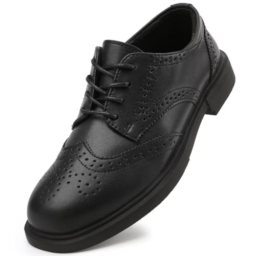 Damen Klassische Oxfords Schnürschuhe Business Formal Wingtip Brogue Kleid Schuhe, Schwarz, 38.5 EU von XUVUVJU