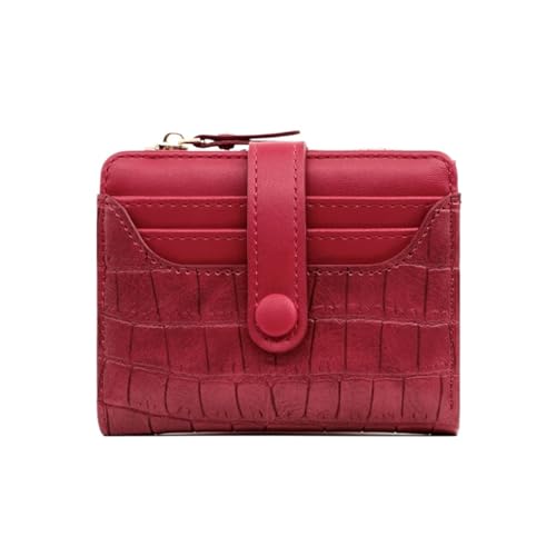 XUWEWI Brieftasche FüR Frauen Damen-Geldbörse, Damen-Reißverschluss-Schnalle, großes Fassungsvermögen, Tragetasche for mehrere Karten, Null-Geldbörse FüR DraußEn(Red) von XUWEWI