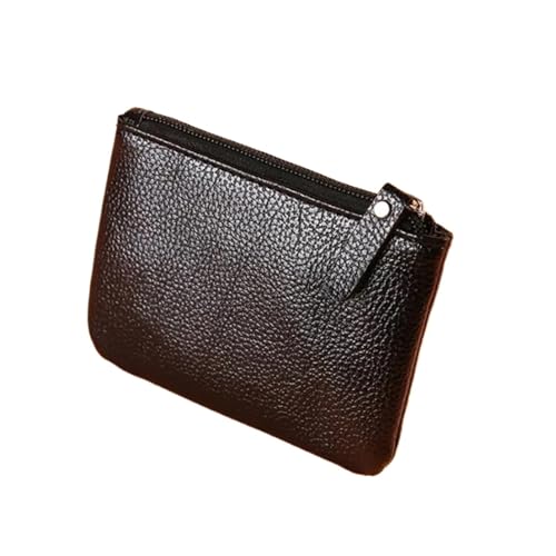 XUWEWI Brieftasche FüR Frauen Damen-Geldbörse, Retro-Geldbörsen for Damen, Muster, einfarbig, mit Reißverschluss, tragbare Tasche, weiche Handtasche FüR DraußEn(Black) von XUWEWI