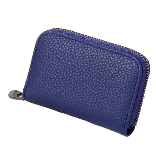 XUWEWI Brieftasche FüR Frauen Damen-Kartenhalter aus echtem Leder, kleines Reißverschluss-Geldbörsen-Design, Business-Kreditkartentaschen FüR DraußEn(Blue) von XUWEWI