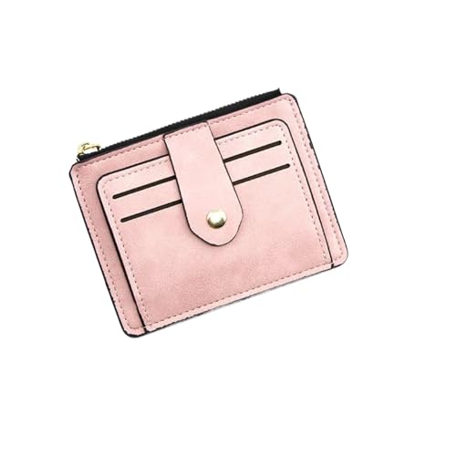 XUWEWI Brieftasche FüR Frauen Frauen Dünne Karte Halter Brieftasche Zipper Karte Geld Halter Vintage Kurze Brieftasche Weibliche Dünne Kleine Geldbörse FüR DraußEn(Pink) von XUWEWI