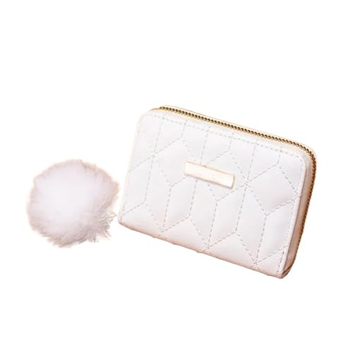 XUWEWI Brieftasche FüR Frauen Frauen Kurze Brieftaschen Leder Weibliche Kleine Geldbörsen Leder Kartenhalter Brieftasche Frau Zipper Brieftasche FüR DraußEn(White) von XUWEWI