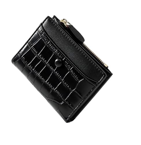 XUWEWI Brieftasche FüR Frauen Geldbörsen Leder Kurze Frauen Geldbörse Damen Kleine Damen Geldbörse Geldbörse Weibliche Geldbörsen FüR DraußEn(Black) von XUWEWI