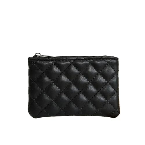 XUWEWI Brieftasche FüR Frauen Kleine Geldbörse for Damen, Leder, mit Reißverschluss, Geldbörsen, Geldbörsen, Visitenkartenhalter, Damen-Münztasche FüR DraußEn(Black) von XUWEWI