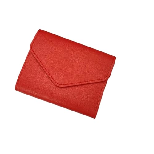 XUWEWI Brieftasche FüR Frauen Kurze Brieftasche Frauen Geldbörse Multifunktions Karte Halter Geldbörse Einfache DREI Falten Kurze Clip Weibliche Brieftasche FüR DraußEn(Red) von XUWEWI