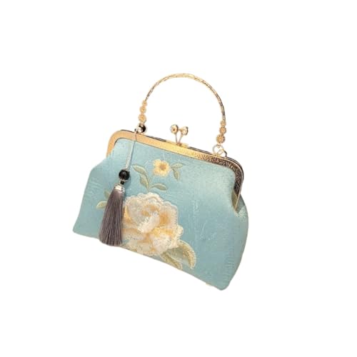 XUWEWI Stickerei Abendtasche Stickerei Abendtasche Handtasche Elegant Retro Stil Schultertasche Tasche Luxus Damen Damen Handtasche(Blue) von XUWEWI