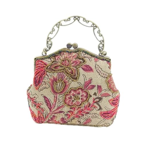 XUWEWI Stickerei Abendtasche Stickerei Abendtasche Stickerei Floral Frauen Perlen Abend Geldbörse Braut Blume Clutch Tasche Hochzeit Party Rahmen Handtasche von XUWEWI