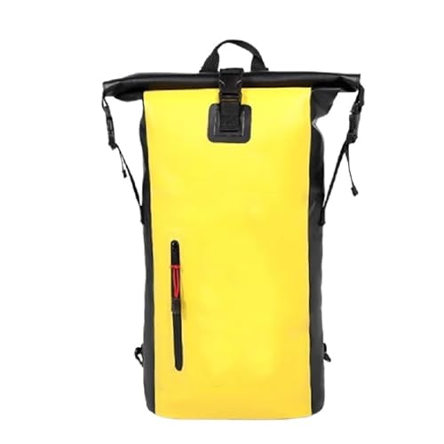 XUWEWI Wasserdichter Trockensack 25L 30L Schwimmen Tasche Trockenen PVC Rucksack Wasserdicht Eimer Sack Große Fluss Trekking Taschen Rafting Outdoor Reise Lagerung Handtasche(25L Yellow) von XUWEWI