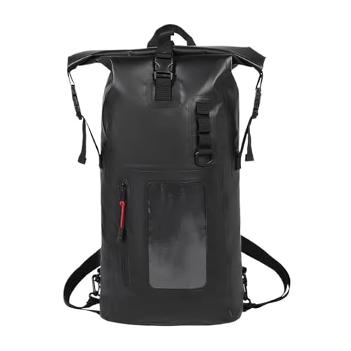 XUWEWI Wasserdichter Trockensack 25L 30L Schwimmen Tasche Trockenen PVC Rucksack Wasserdicht Eimer Sack Große Fluss Trekking Taschen Rafting Outdoor Reise Lagerung Handtasche(30L Black) von XUWEWI