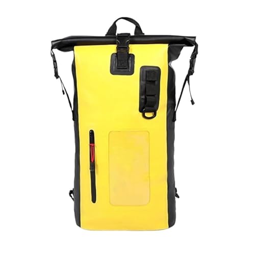 XUWEWI Wasserdichter Trockensack 25L 30L Schwimmen Tasche Trockenen PVC Rucksack Wasserdicht Eimer Sack Große Fluss Trekking Taschen Rafting Outdoor Reise Lagerung Handtasche(30L Yellow) von XUWEWI