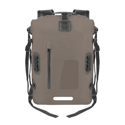 XUWEWI Wasserdichter Trockensack 30L Wasserdichter Drift Bag Schwimmrucksack Großer Fluss Trekking Schulter Tauchen Nass Trocken Rafting Kanu Kajak PVC Camping Tasche(Coffee) von XUWEWI