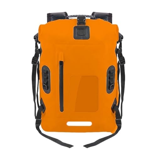 XUWEWI Wasserdichter Trockensack 30L Wasserdichter Drift Bag Schwimmrucksack Großer Fluss Trekking Schulter Tauchen Nass Trocken Rafting Kanu Kajak PVC Camping Tasche(Orange) von XUWEWI