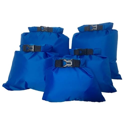 XUWEWI Wasserdichter Trockensack 5 stücke wasserdichte Trocken Tasche for Camping Treiben Wandern Schwimmen Rafting Kajakfahren Fluss Trekking Taschen Lagerung Im Freien Pack Sack(Blue) von XUWEWI