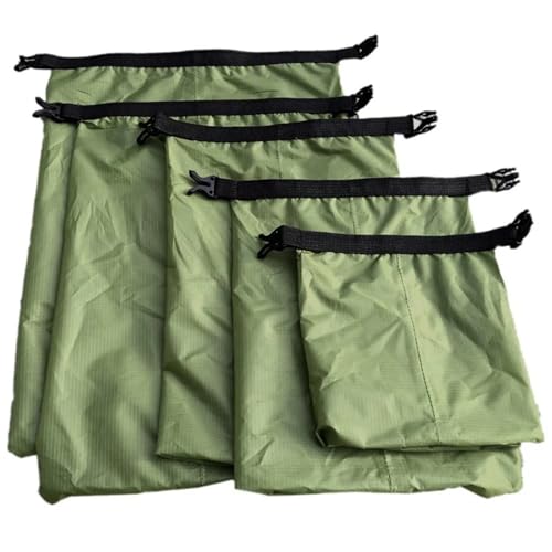 XUWEWI Wasserdichter Trockensack 5 stücke wasserdichte Trocken Tasche for Camping Treiben Wandern Schwimmen Rafting Kajakfahren Fluss Trekking Taschen Lagerung Im Freien Pack Sack(Green) von XUWEWI