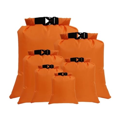 XUWEWI Wasserdichter Trockensack 6 Stücke 1,5/2,5/3/3,5/5/8L 5 wasserdichte Dry Bag Pack Sack Schwimmen Rafting Kajakfahren Fluss Trekking Schwimmdock Segeln Canoing Bootfahren(Orange) von XUWEWI