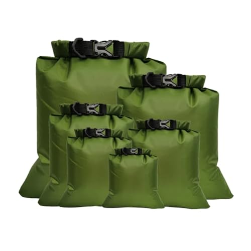 XUWEWI Wasserdichter Trockensack 6PCS wasserdichte Dry Bag Pack Sack Schwimmen Rafting Kajakfahren Fluss Trekking Schwimmenden Segeln Canoing Bootfahren(Green) von XUWEWI