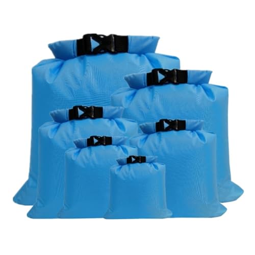 XUWEWI Wasserdichter Trockensack 6PCS wasserdichte Dry Bag Pack Sack Schwimmen Rafting Kajakfahren Fluss Trekking Schwimmenden Segeln Canoing Bootfahren(Light Blue) von XUWEWI