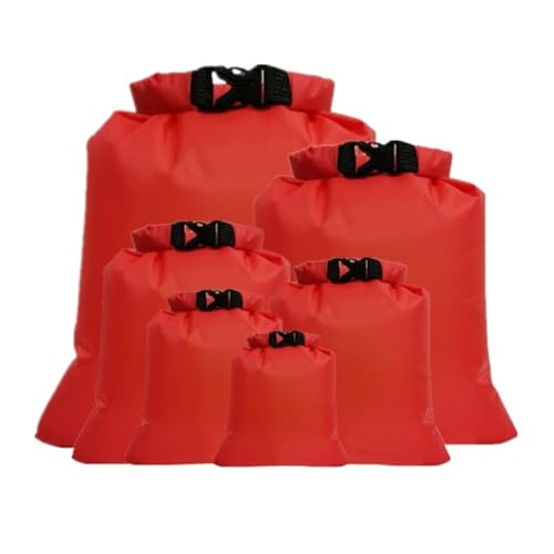 XUWEWI Wasserdichter Trockensack 6PCS wasserdichte Dry Bag Pack Sack Schwimmen Rafting Kajakfahren Fluss Trekking Schwimmenden Segeln Canoing Bootfahren(Red) von XUWEWI