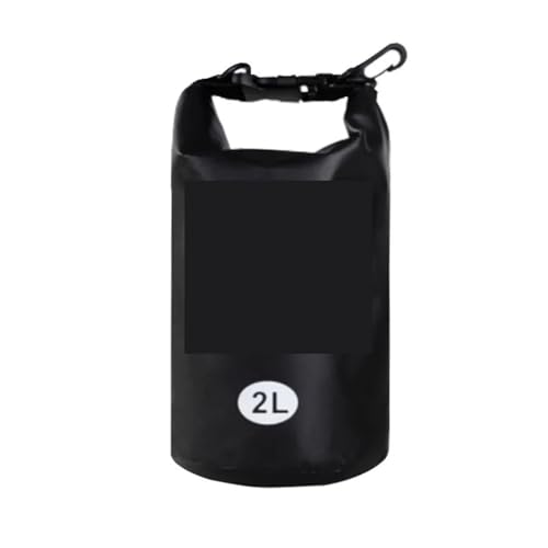 XUWEWI Wasserdichter Trockensack Schwimmen Outdoor PVC wasserdichte Taschen Dry Sack Kajakfahren Rafting Bootfahren Fluss Trekking Pack Aufbewahrungstaschen(2L Black) von XUWEWI