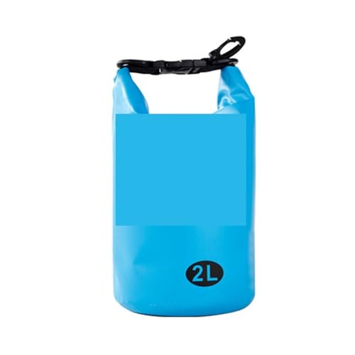 XUWEWI Wasserdichter Trockensack Schwimmen Outdoor PVC wasserdichte Taschen Dry Sack Kajakfahren Rafting Bootfahren Fluss Trekking Pack Aufbewahrungstaschen(2L Cyan-Blue) von XUWEWI