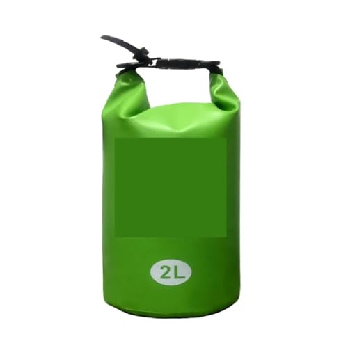 XUWEWI Wasserdichter Trockensack Schwimmen Outdoor PVC wasserdichte Taschen Dry Sack Kajakfahren Rafting Bootfahren Fluss Trekking Pack Aufbewahrungstaschen(2L Green) von XUWEWI