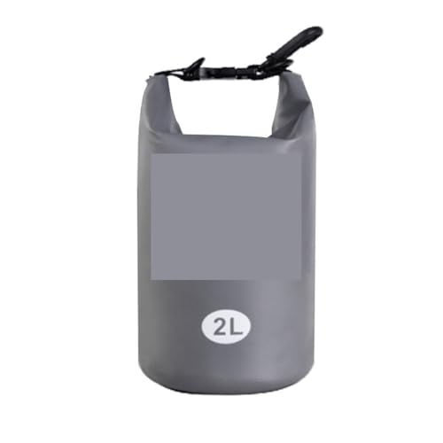 XUWEWI Wasserdichter Trockensack Schwimmen Outdoor PVC wasserdichte Taschen Dry Sack Kajakfahren Rafting Bootfahren Fluss Trekking Pack Aufbewahrungstaschen(2L Grey) von XUWEWI