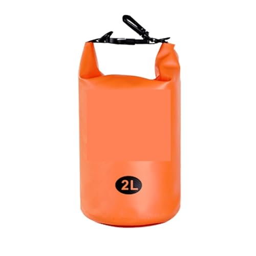 XUWEWI Wasserdichter Trockensack Schwimmen Outdoor PVC wasserdichte Taschen Dry Sack Kajakfahren Rafting Bootfahren Fluss Trekking Pack Aufbewahrungstaschen(2L Orange) von XUWEWI