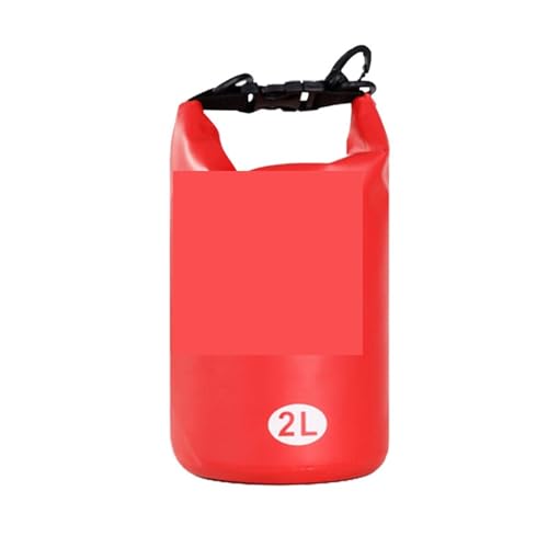 XUWEWI Wasserdichter Trockensack Schwimmen Outdoor PVC wasserdichte Taschen Dry Sack Kajakfahren Rafting Bootfahren Fluss Trekking Pack Aufbewahrungstaschen(2L Red) von XUWEWI