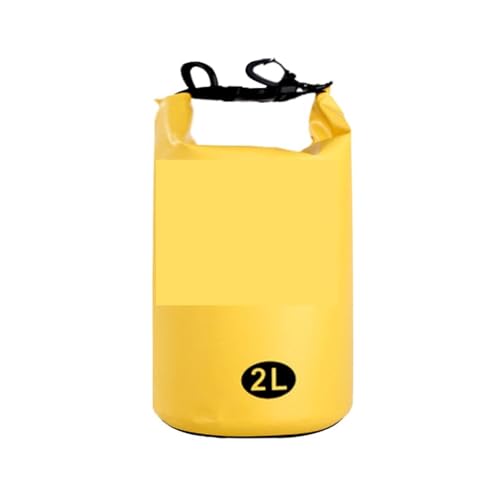 XUWEWI Wasserdichter Trockensack Schwimmen Outdoor PVC wasserdichte Taschen Dry Sack Kajakfahren Rafting Bootfahren Fluss Trekking Pack Aufbewahrungstaschen(2L Yellow) von XUWEWI