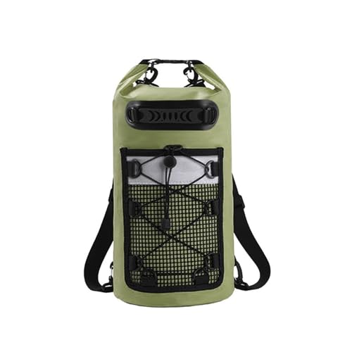 XUWEWI Wasserdichter Trockensack Schwimmen PVC Pack Dry Bag Rucksack for Frauen Männer wasserdichte Schulter Kajak Trekking Driften Rafting Surfen Bootfahren Tasche(Green,20L) von XUWEWI