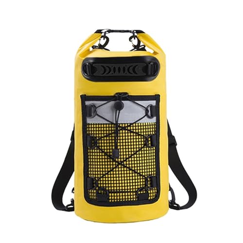 XUWEWI Wasserdichter Trockensack Schwimmen PVC Pack Dry Bag Rucksack for Frauen Männer wasserdichte Schulter Kajak Trekking Driften Rafting Surfen Bootfahren Tasche(Yellow,30L) von XUWEWI
