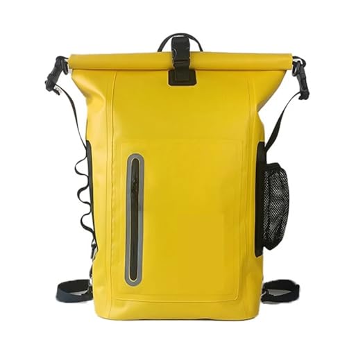 XUWEWI Wasserdichter Trockensack Wasserdichter Trockenbeutel, Drift-Schwimmrucksack, großer Fluss-Trekking-Schulter-Strand-Tauchen, Trocken-Rafting, Kanufahren, PVC-Camping-Tasche(Yellow) von XUWEWI