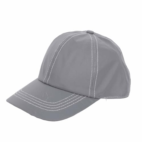 Baseball Kappe, Unisex Baumwolle Baseball Kappe Hohe Sichtbarkeit Reflektierende Baseball Kappe Silber Grau Stilvolle Baseball Mütze für Walking Laufen Tägliche Kleidung von XUXHOU