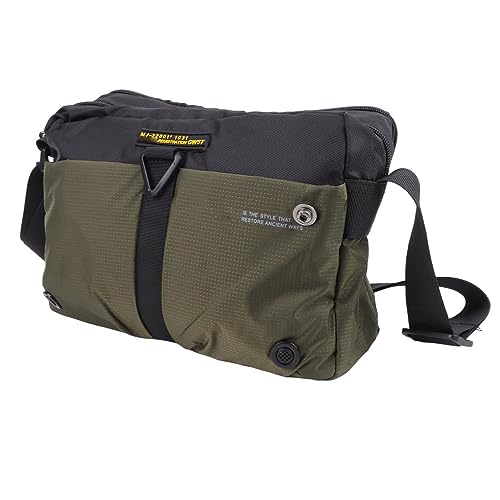 XUXHOU MANULD Schulter Bag Messenger Bag Satchel Green Oxford Stoff Mehrschichtig Wasserdicht mit Verstellbarem Riemen für die Reiseschule Täglich Gebrauch von XUXHOU