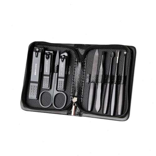 9-teiliges Maniküre-Set, tragbares Maniküre- und Pediküre-Set, Nagelknipser-Set aus Edelstahl, Nagelpflege-Set, Werkzeuge für Männer und Frauen, die in Sporttaschen und Gepäck reisen von XUXN