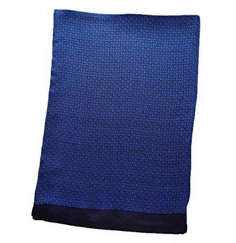 XUYUZUAU Herren 100 Seidenschal Doppellagig Mode Halstuch Formal Casual, Rechteck Blau, Einheitsgröße von XUYUZUAU