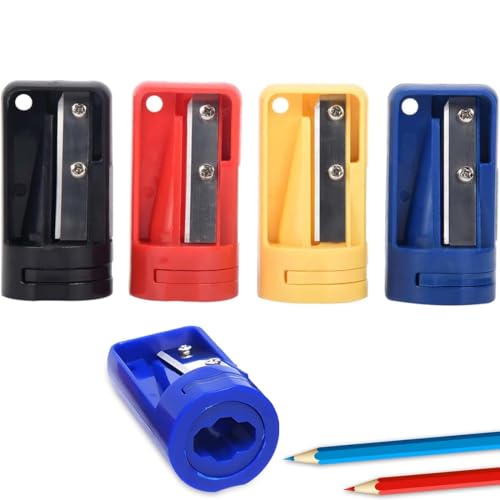 XUZOPIM 4 Stück Bleistiftspitzer Carpenters Pencil Sharpener Colour Pencil Sharpener Carpenter'S Pencil Sharpener Carpenter'S Pencil Pencil Cutter For Woodworking Mixed Colours von XUZOPIM
