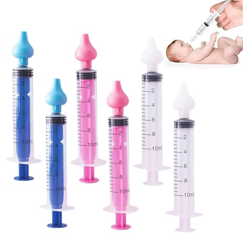 XUZOPIM Pack Of 6 Baby Nose Shower, Nasensauger Baby Nose Shower Children, Reusable Nose Cleaner, 10 Ml Nose Rinse Children Portable Nose Cleaner, Nose Washer, Safe And Comfortable von XUZOPIM