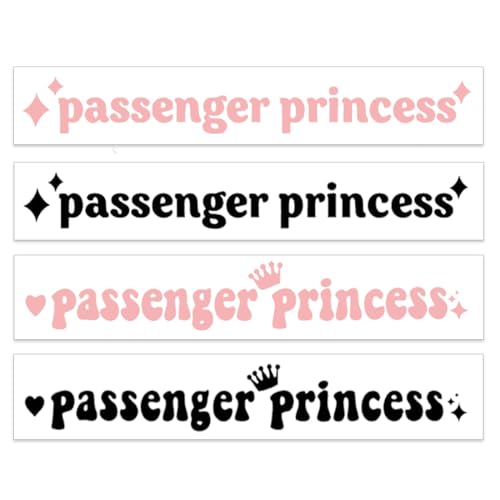 XUZOPIM Passenger Princess Stickers Pack Of 4 Passenger Princess Rear View Mirror Stickers Vinyl Car Sticker Funny Car Mirror Sticker For Car Window And Car Decoration Car Accessories For Women von XUZOPIM