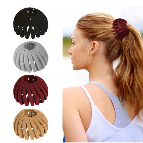 4 Stück Haarspangen Damen, Vogelnest haarspange, Große Haarclips Haargreifer Haar Accessoire Haarschmuck für Mädchen Damen von XUZWECP