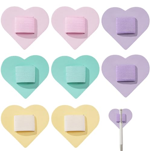 8-teiliger selbstklebender Leder-Stiftclip, exquisiter kreativer Stiftclip, selbstklebender Stifthalter aus PU-Leder, verstellbarer Stiftetui-Tagebuch-Notizblock-Stifthaltergurt von XUZWECP