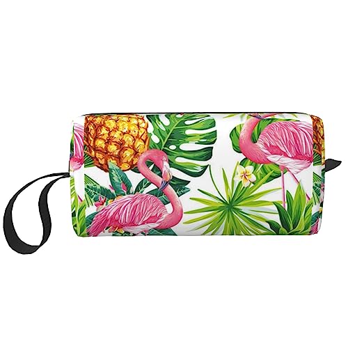 Ananas Flamingo Make-up-Tasche Große Kapazität Kosmetiktaschen Tragbare Reise Aufbewahrungstasche Täglich Kulturbeutel, Siehe Abbildung, Einheitsgröße, Taschen-Organizer von XVBCDFG