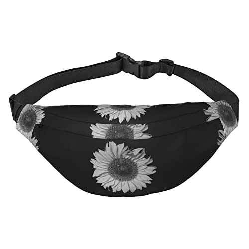 Bauchtasche, Umhängetasche, Gürteltasche für Reisen, Laufen, für Herren und Damen, Sonnenblumenschwarz, Sonnenblume Schwarz, Einheitsgröße, Lässiger Tagesrucksack von XVBCDFG