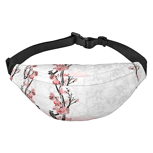 Bauchtasche, Umhängetasche, Gürteltasche für Reisen, Laufen, für Männer und Frauen, Kaktus, Wüste, Sonnenuntergang, Rosa Kirschblüten, Einheitsgröße, Lässiger Tagesrucksack von XVBCDFG