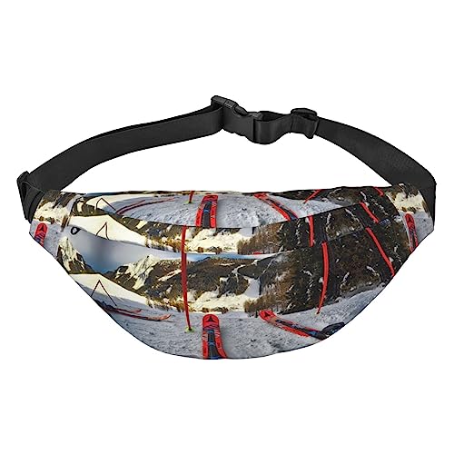 Bauchtasche, Umhängetasche, Gürteltasche für Reisen, Laufen, für Männer und Frauen, Winter Skifahren, Skifahren im Winter, Einheitsgröße, Lässiger Tagesrucksack von XVBCDFG