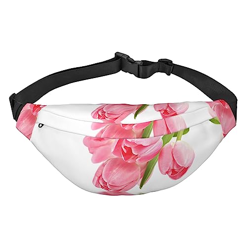 Bauchtasche, Umhängetasche, Gürteltasche für Reisen, Laufen, für Männer und Frauen, hübsches rosa Blumenmuster, Hübsches rosa Blumenmuster, Einheitsgröße, Lässiger Tagesrucksack von XVBCDFG