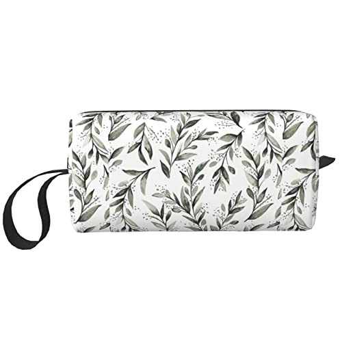 Blaue Blume Make-up Kosmetiktasche Frauen Geldbörse Beutel Kleine Reise Tragbare Kulturbeutel Zubehör Organizer, Olive Leaf Kosmetiktasche, Einheitsgröße, Taschen-Organizer von XVBCDFG