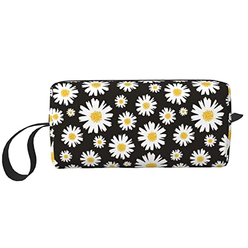 Boho Blume Make-up Kosmetiktasche Frauen Geldbörse Beutel Kleine Reise Tragbare Kulturbeutel Zubehör Organizer, Daisy Geldbörse Tasche, Einheitsgröße, Taschen-Organizer von XVBCDFG