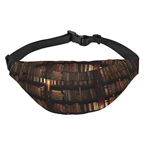 Book Room Mysterious Library Bauchtasche für Männer Frauen Gürteltasche Verstellbare Hüfttasche für Reisen Gehen Laufen Bauchtaschen, Schwarz , Einheitsgröße, Lässiger Tagesrucksack von XVBCDFG