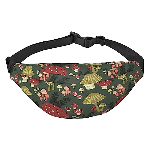 Bright Mushrooms Art Fanny Pack for Men Women Belt Bag Adjustable Waist Pack for Travel Walking Running Bum Bags, Siehe Abbildung, Einheitsgröße, Lässiger Tagesrucksack von XVBCDFG